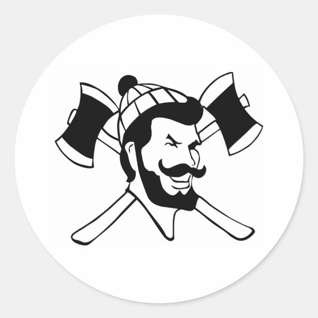 Sticker Rond Logger de bûcheron (Devant)