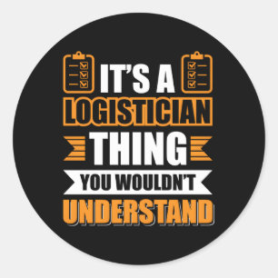 Sticker Rond Logicien Logisticien