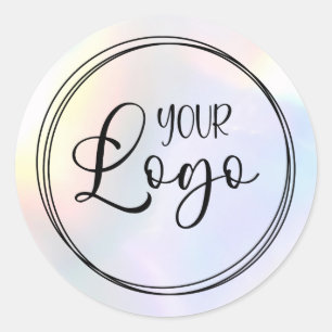 Sticker Rond Logo à dégradé avec reflets holographiques