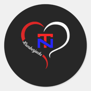 Sticker Rond Logo à mi-coeur du nord de Tonawanda Lumberjacks