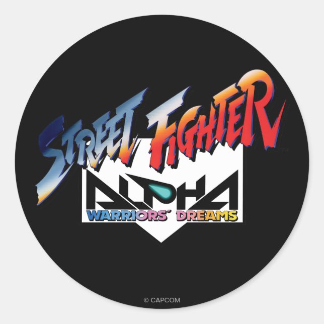 Sticker Rond Logo Alpha du combattant de rue (Devant)