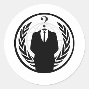 Sticker Rond Logo Anonyme (Style Classique)