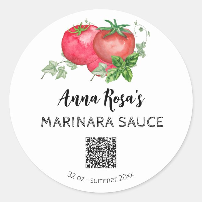 Sticker Rond *~* Logo AP30 Tomato Canning Jar QR (Devant)