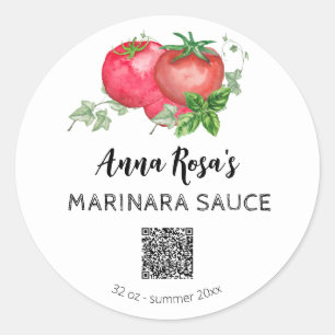 Sticker Rond *~* Logo AP30 Tomato Canning Jar QR
