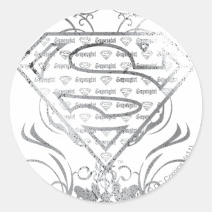Sticker Rond Logo argenté de fantaisie de Supergirl