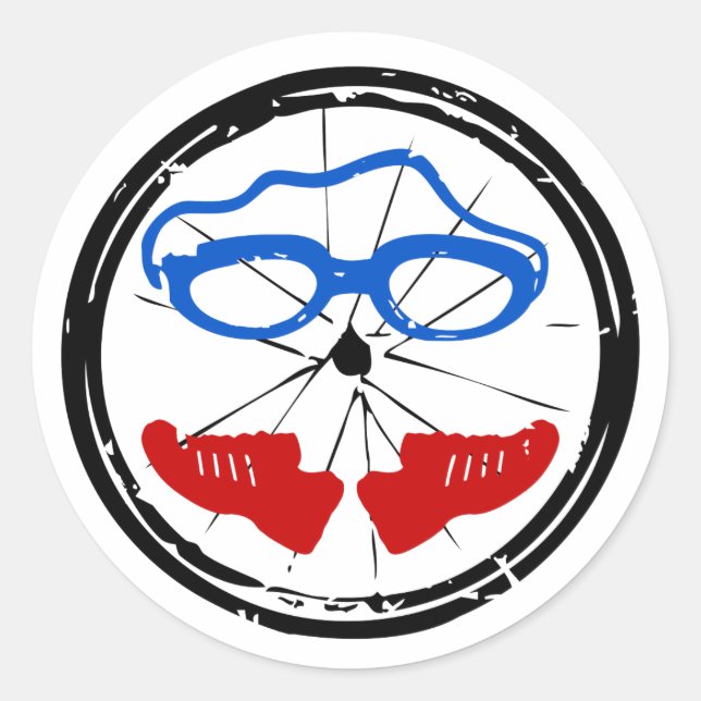 Sticker Rond Logo artistique du cool de triathlon (Devant)