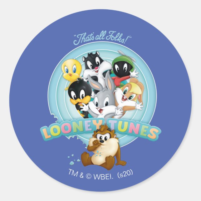 Sticker Rond Logo Bébé LOONEY TUNES™ | C'est tous les gens (Devant)