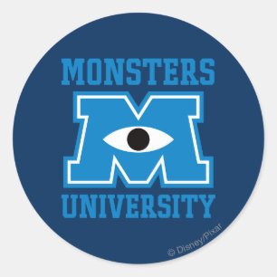 Sticker Rond Logo bleu de Monsters University