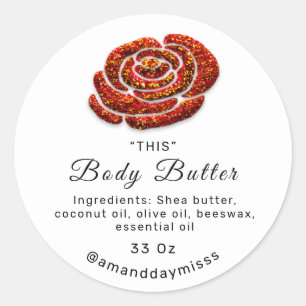 Sticker Rond Logo Body Oil Balm Cosmetics Online Shop ThankRed