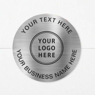Sticker Rond Logo Business Argent