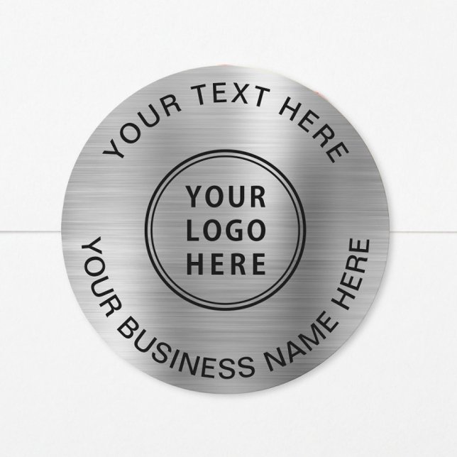 Sticker Rond Logo Business Argent (Créateur téléchargé)
