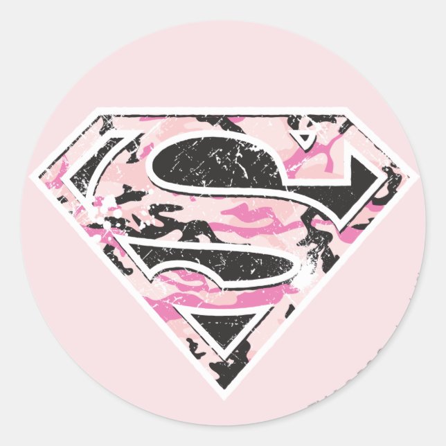 Sticker Rond Logo Camouflage Supergirl (Devant)