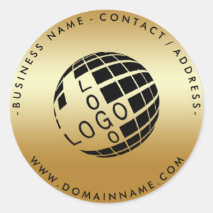 Sticker Rond Logo Cercle Et Texture Or Texte