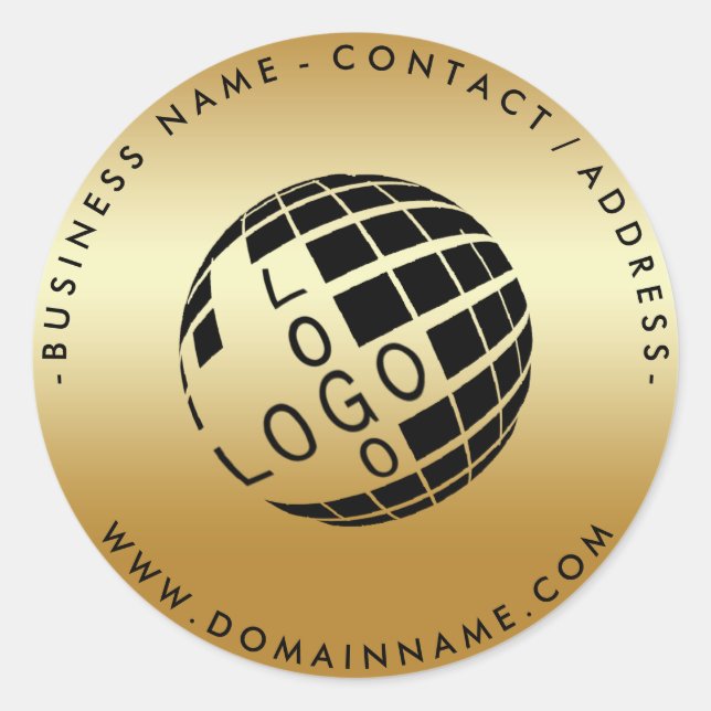 Sticker Rond Logo Cercle Et Texture Or Texte (Devant)
