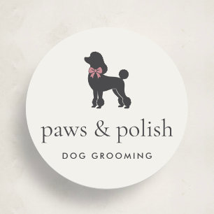 Sticker Rond Logo Classique Rond de Toiletteur pour Chiens Mode