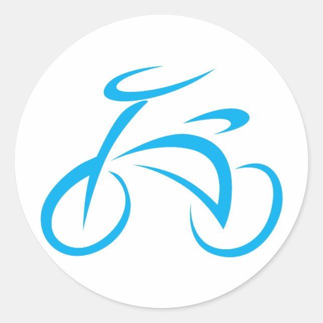 Sticker Rond Logo cool Bleu Vélo (Devant)