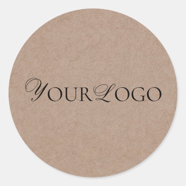 Sticker Rond Logo d'affaires Brown et personnalisé (Devant)