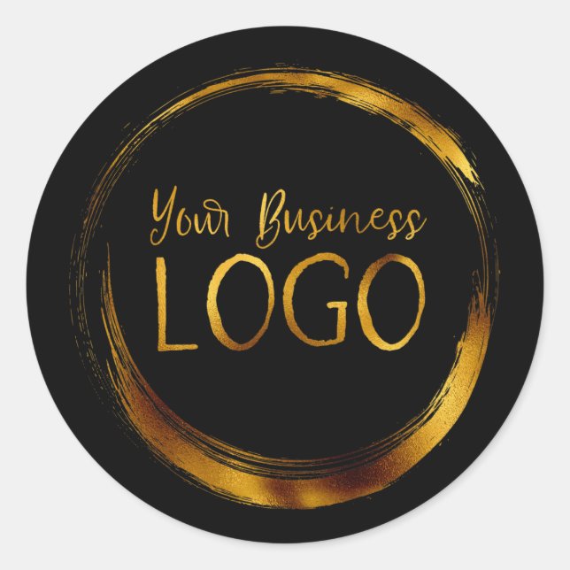 Sticker Rond Logo d'affaires moderne Circle sur Noir (Devant)
