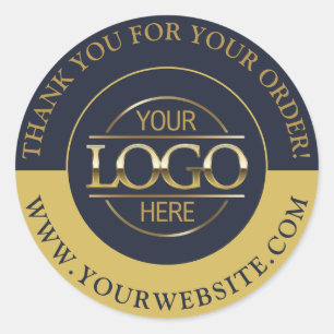 Sticker Rond Logo d'affaires sur mesure promotionnel bleu marin