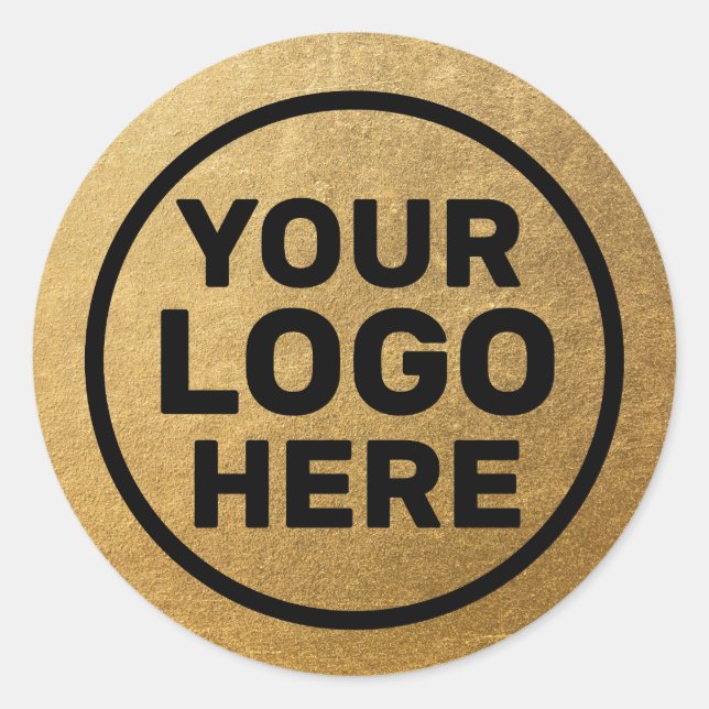 Sticker Rond Logo d'ajout d'or moderne (Devant)