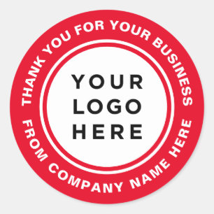 Sticker Rond Logo d'application des bordures rouges Merci