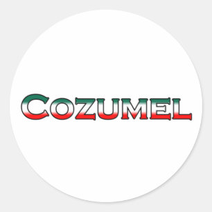 Sticker Rond Logo de Cozumel (texte)