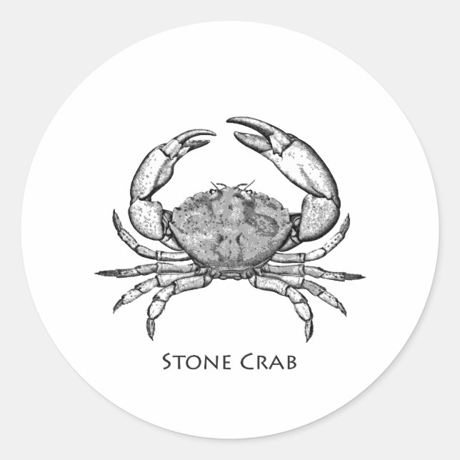 Sticker Rond Logo de crabe en pierre (schéma) (Devant)