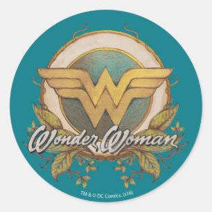 Sticker Rond Logo de croquis Wonder Woman Folift