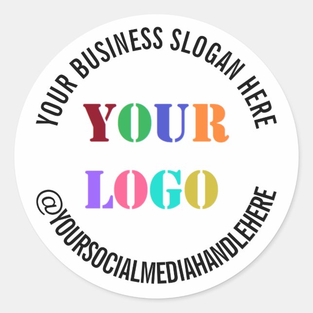 Sticker Rond Logo de Custom Business (Devant)