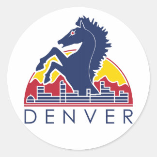 Sticker Rond Logo de Denver de Cheval Bleu