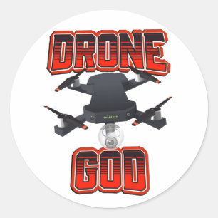 Sticker Rond Logo de Drone God