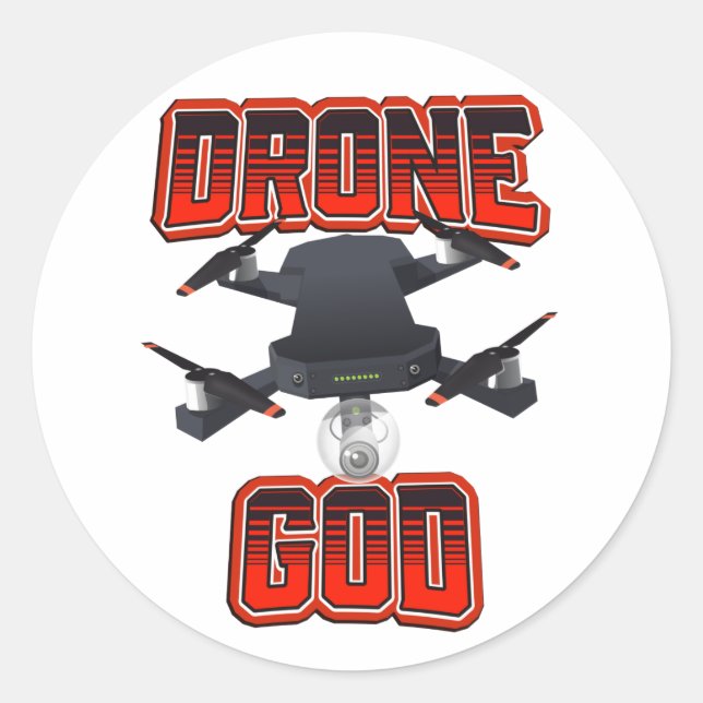 Sticker Rond Logo de Drone God (Devant)
