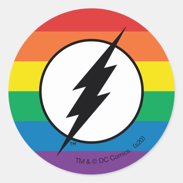 Sticker Rond Logo de Flash Rainbow (Devant)