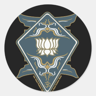 Sticker Rond Logo de fleur de Lotus