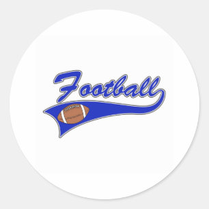 Sticker Rond logo de football bleu