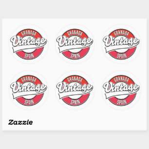 Sticker Rond Logo de Grenade Espagne style vintage