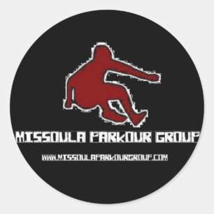 Sticker Rond Logo de groupe de Missoula Parkour