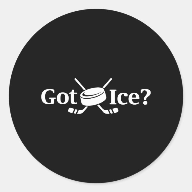 Sticker Rond Logo de hockey sur glace du cool (Devant)