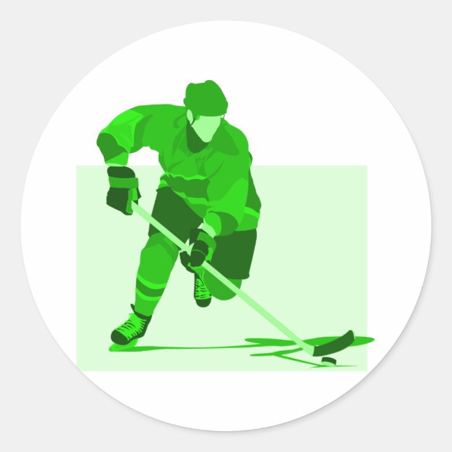 Sticker Rond Logo de hockey vert (Devant)