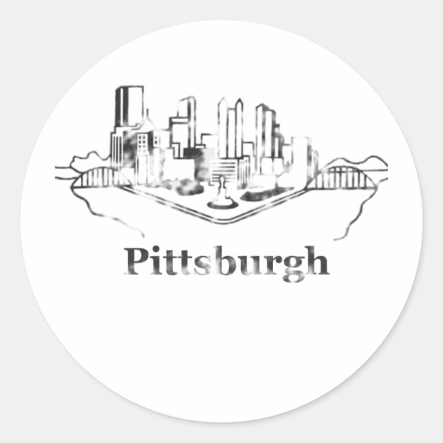 Sticker Rond Logo de la ligne aérienne de Pittsburgh City (Devant)