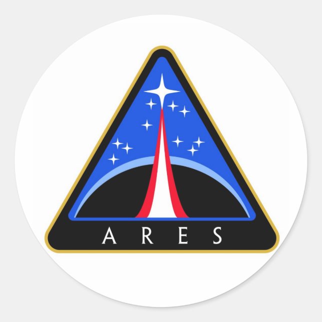 Sticker Rond Logo de la NASA Ares Rocket (Devant)