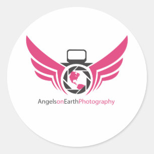Sticker Rond Logo de la photographie Angels on Earth Pink.pdf
