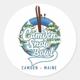 Sticker Rond Logo de la station de ski Camden Snow Bowl.