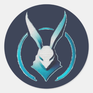 Sticker Rond Logo de lapin