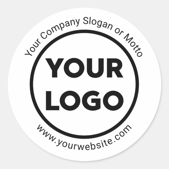Sticker Rond Logo de l'entreprise personnalisée, site d'affaire (Devant)