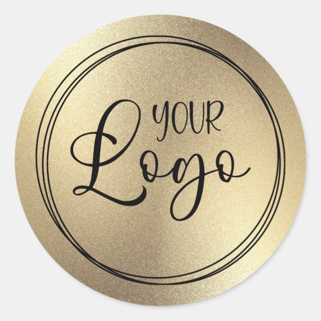 Sticker Rond Logo de l'huile de Champagne Gold Look (Devant)