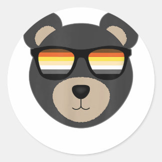 Sticker Rond Logo de lunettes de soleil de l'ours gay