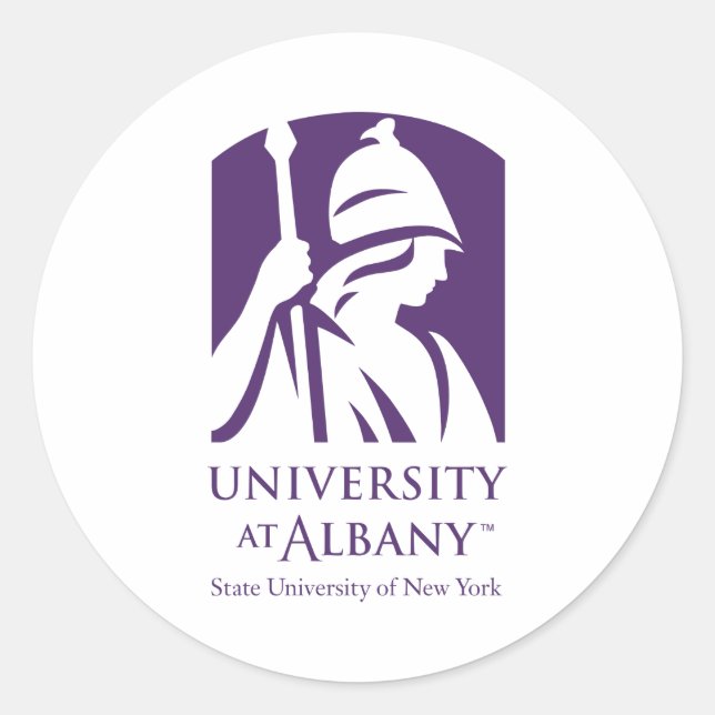Sticker Rond Logo de l'Université d'Albany (Devant)