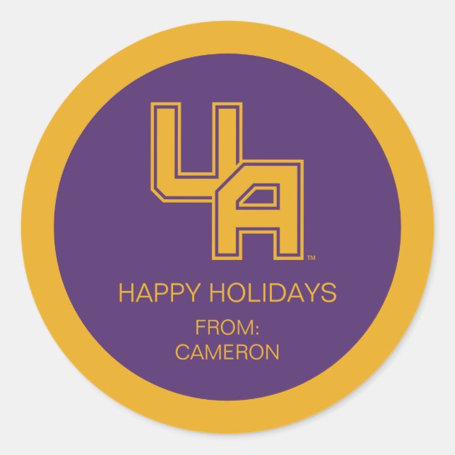 Sticker Rond Logo de l'Université d'Albany Initials (Devant)