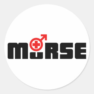 Sticker Rond Logo de Murse sur le blanc